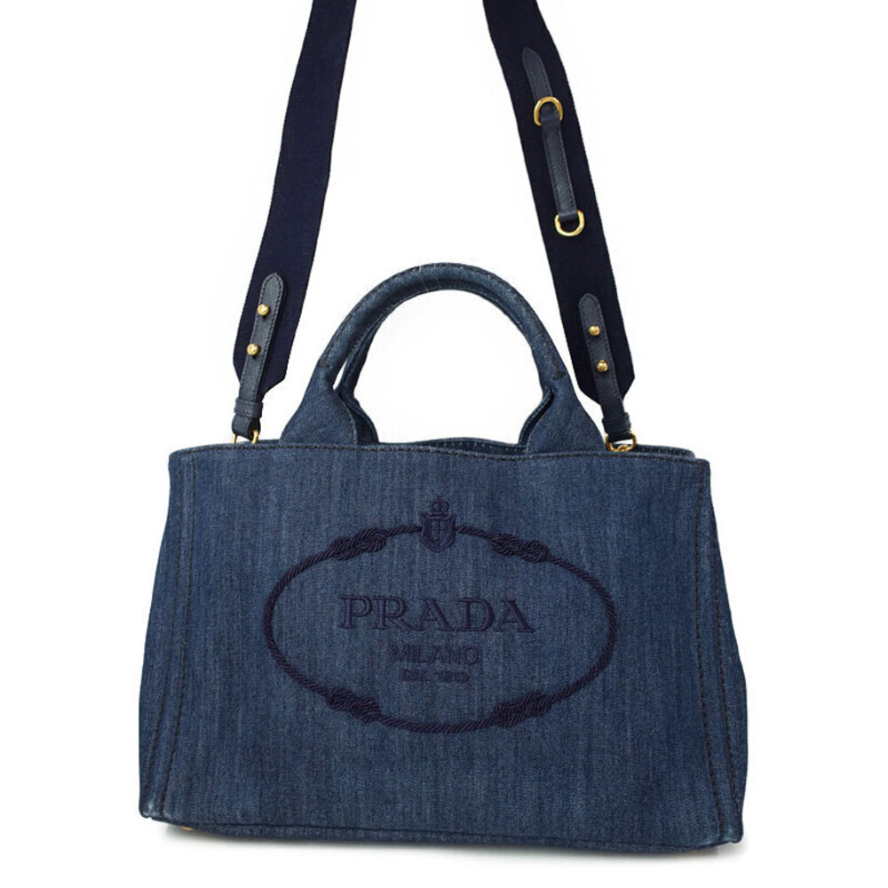Prada Canapa 2way Tote Shoulder Bag Black - Picture 1 of 9